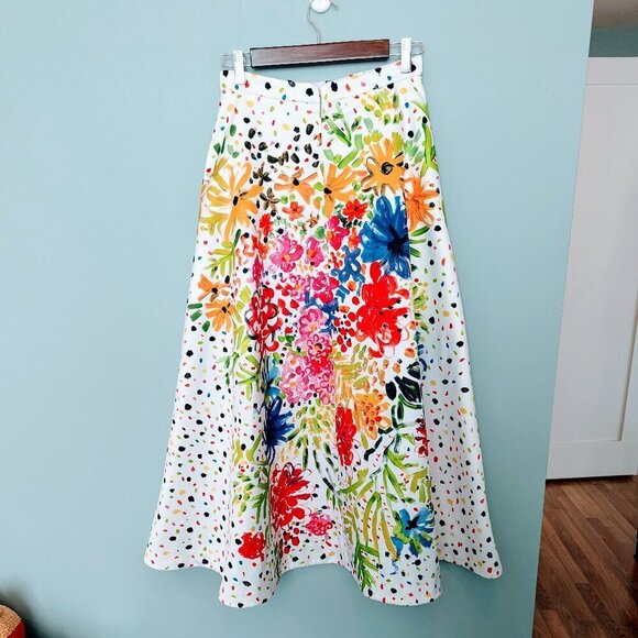 Christopher Kane Floral Midi Skirt | Recycled Satin | Runway - Picture 2 of 9